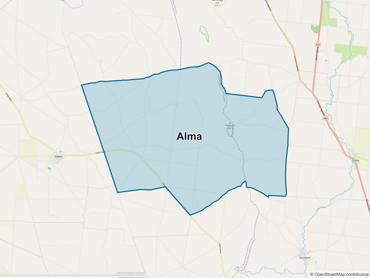 Map of Alma, SA, Australia