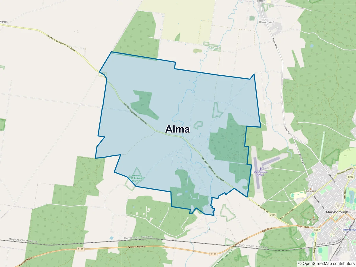 Map of Alma, VIC, Australia