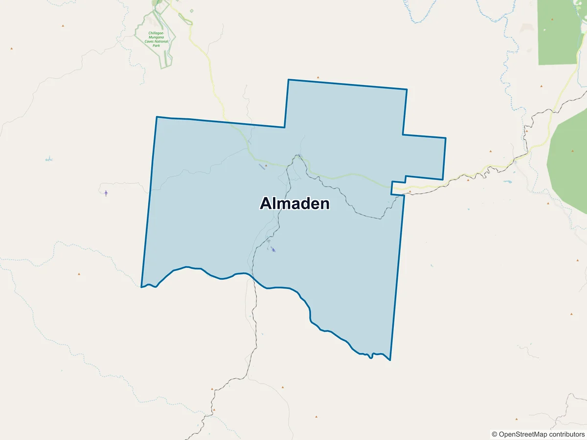 Map of Almaden, QLD, Australia