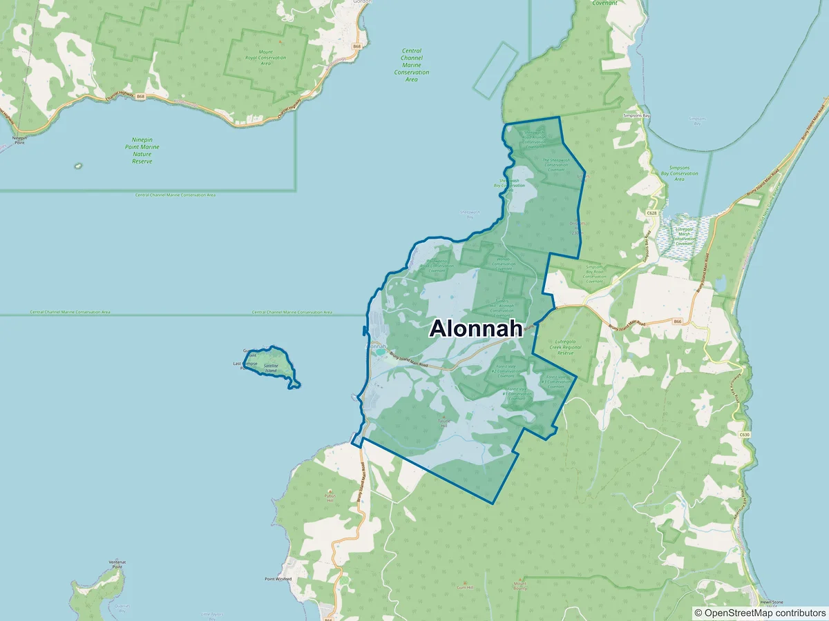 Map of Alonnah, TAS, Australia