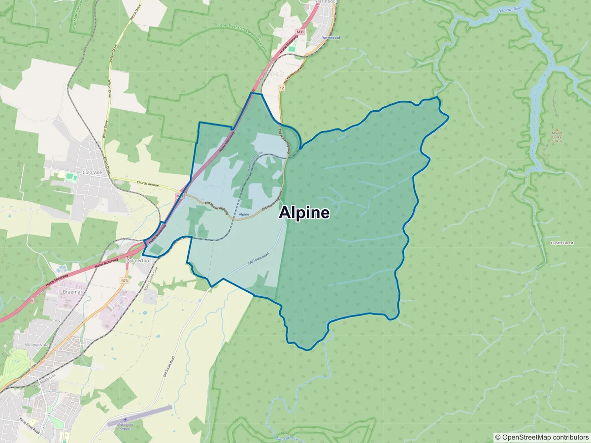 Map of Alpine, NSW, Australia