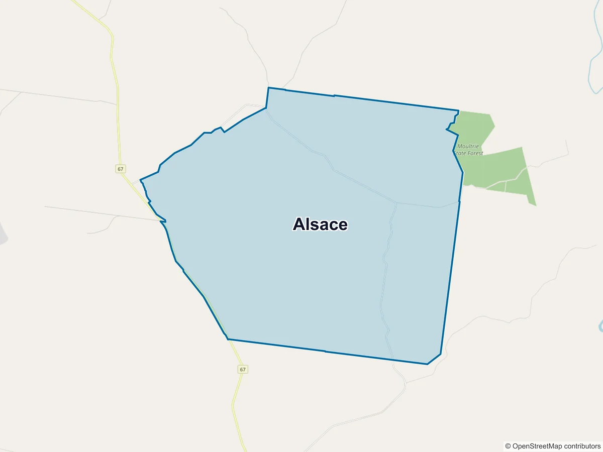 Map of Alsace, QLD, Australia