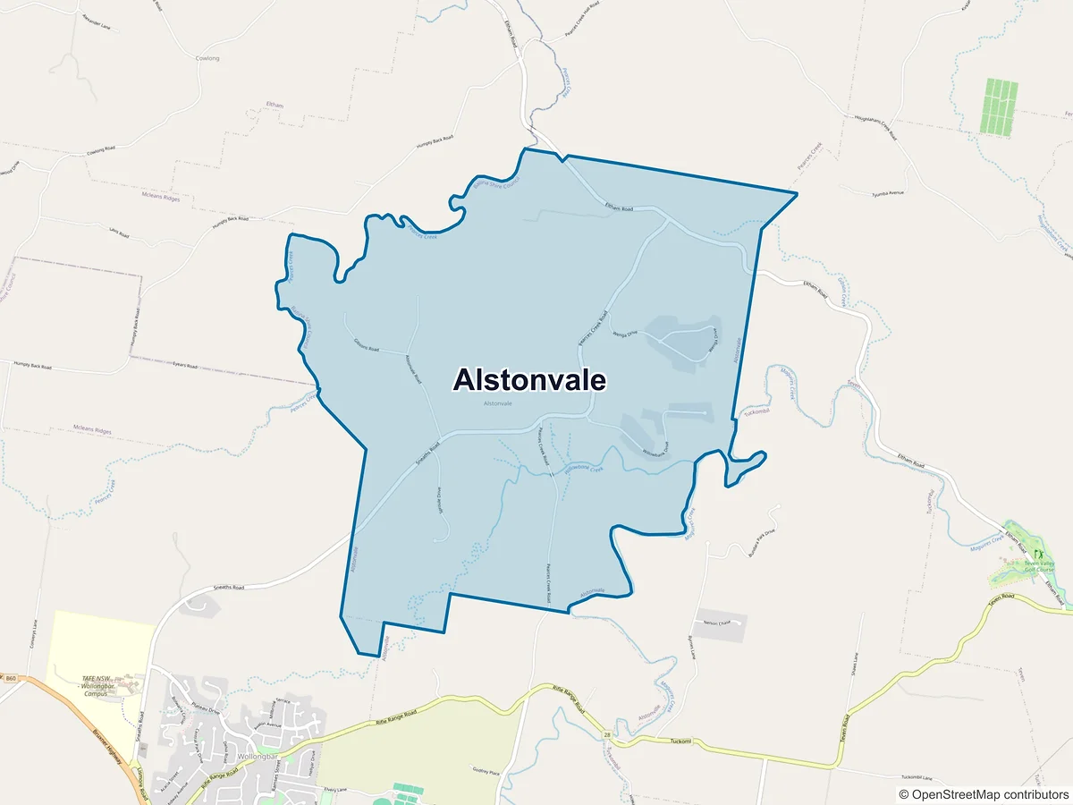 Map of Alstonvale, NSW, Australia