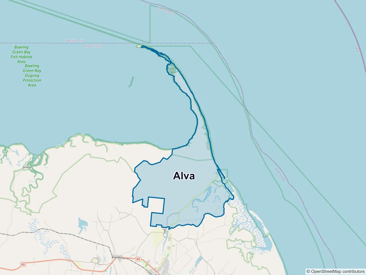 Map of Alva, QLD, Australia