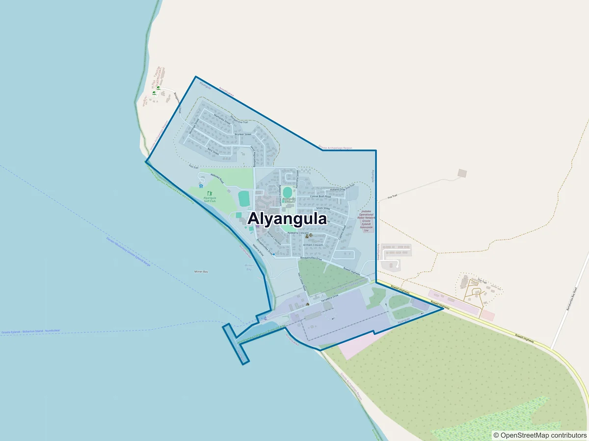 Map of Alyangula, NT, Australia