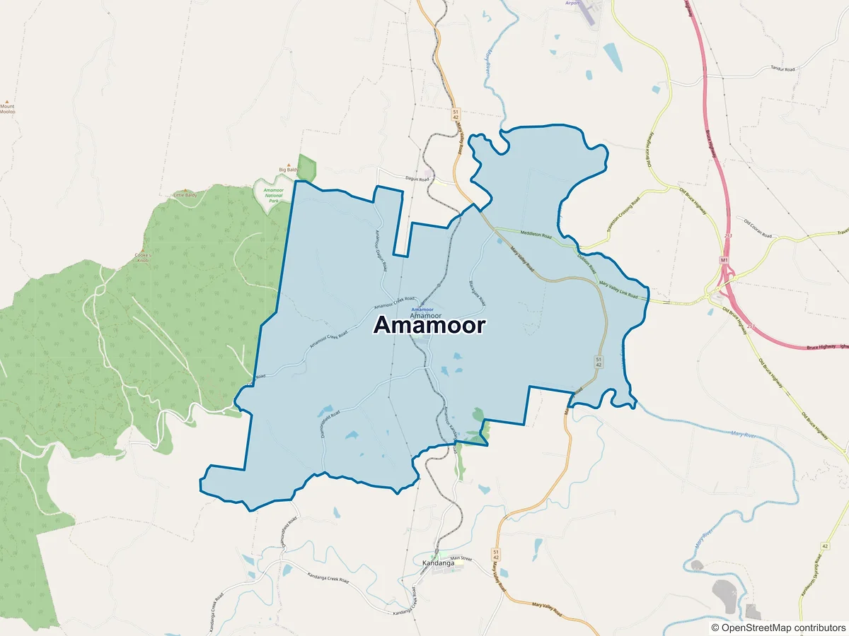 Map of Amamoor, QLD, Australia