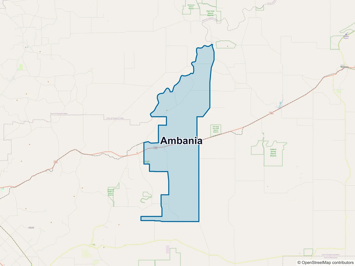 Map of Ambania, WA, Australia
