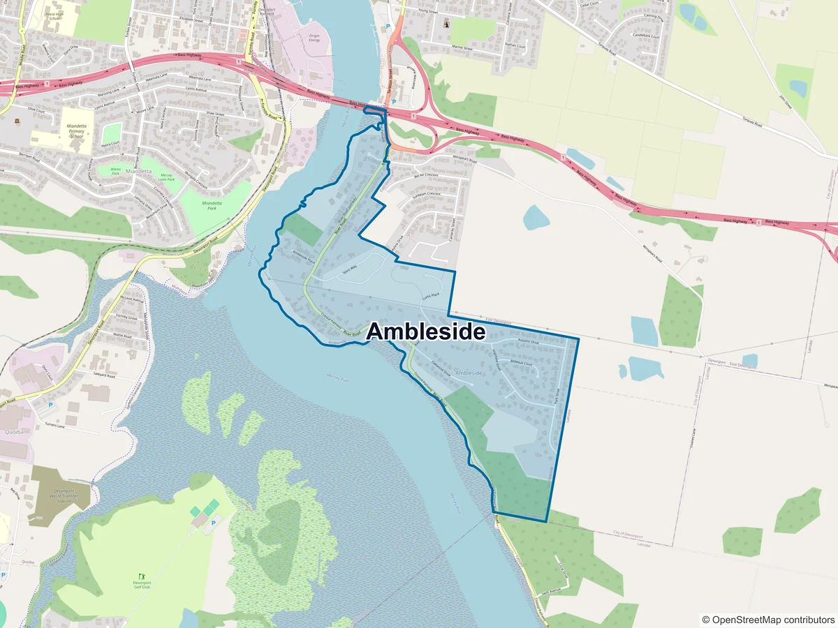 Map of Ambleside, TAS, Australia