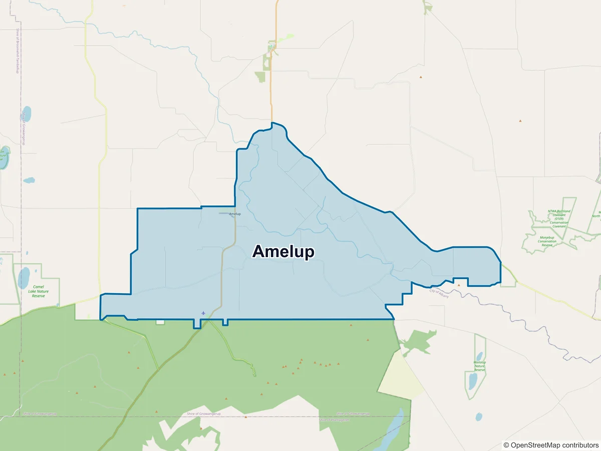 Map of Amelup, WA, Australia