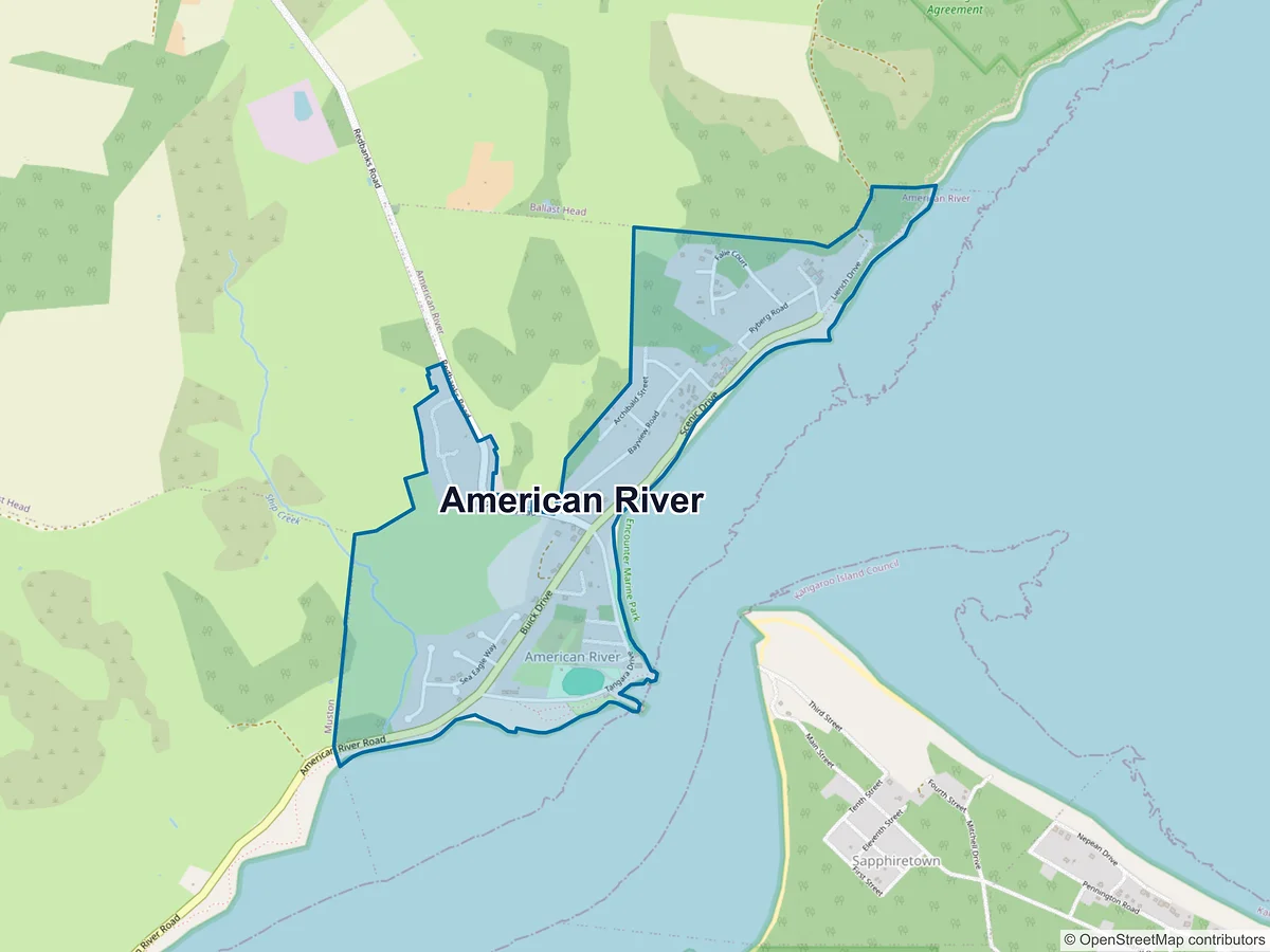 Map of American River, SA, Australia