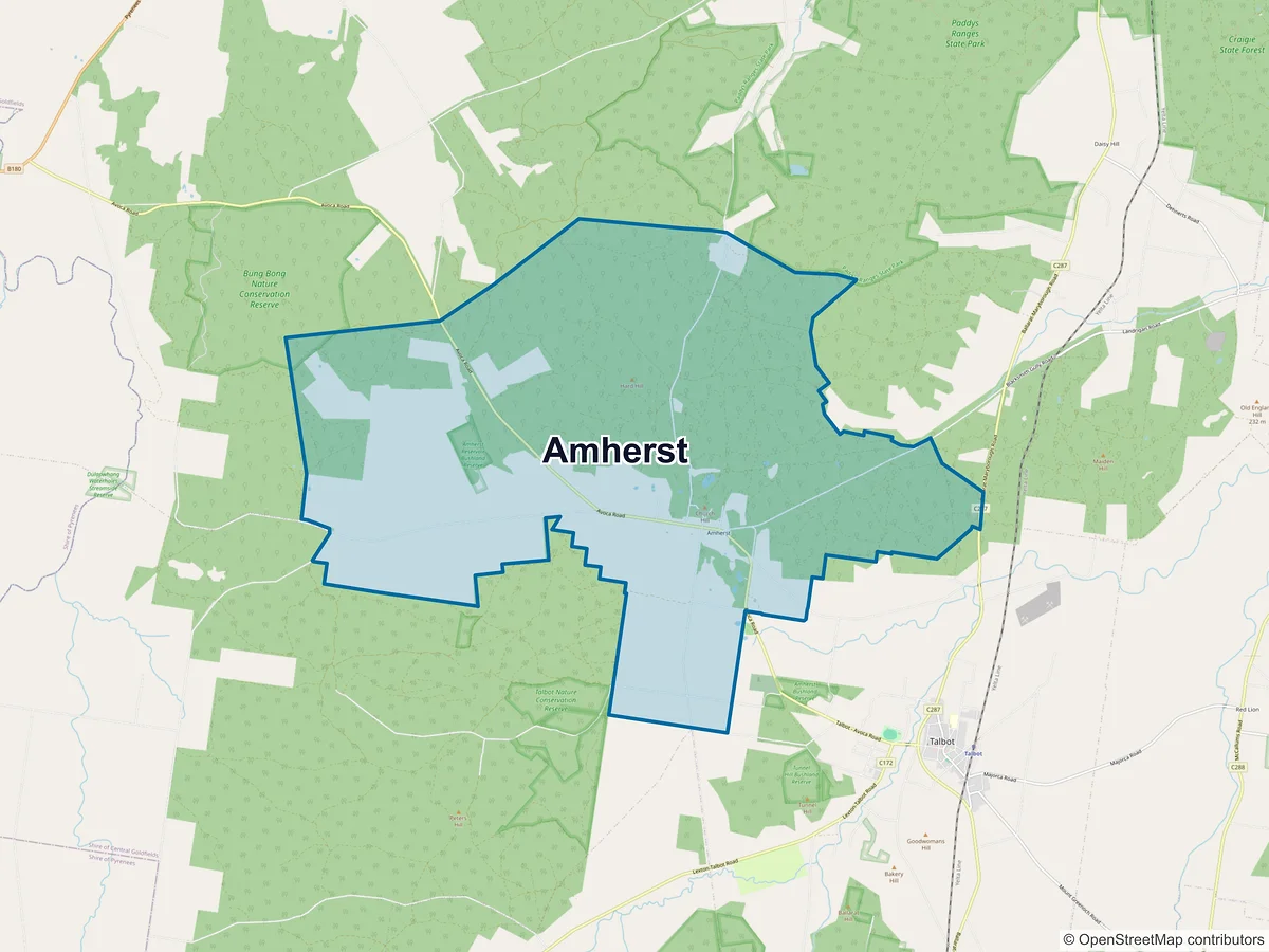 Map of Amherst, VIC, Australia