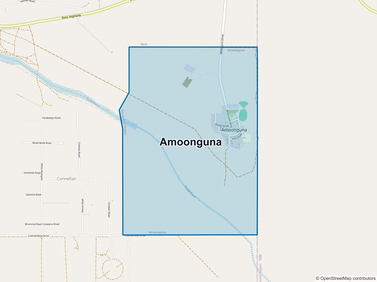 Map of Amoonguna, NT, Australia