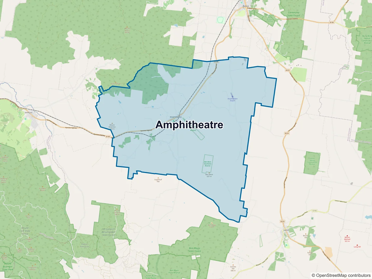 Map of Amphitheatre, VIC, Australia