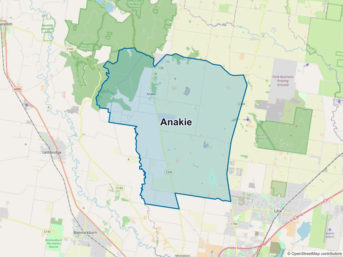 Map of Anakie, VIC, Australia