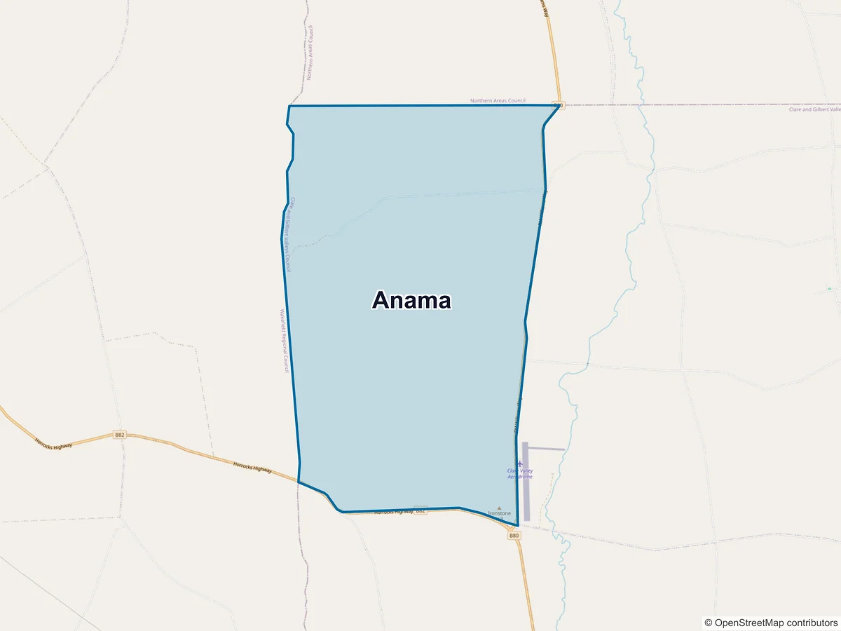 Map of Anama, SA, Australia