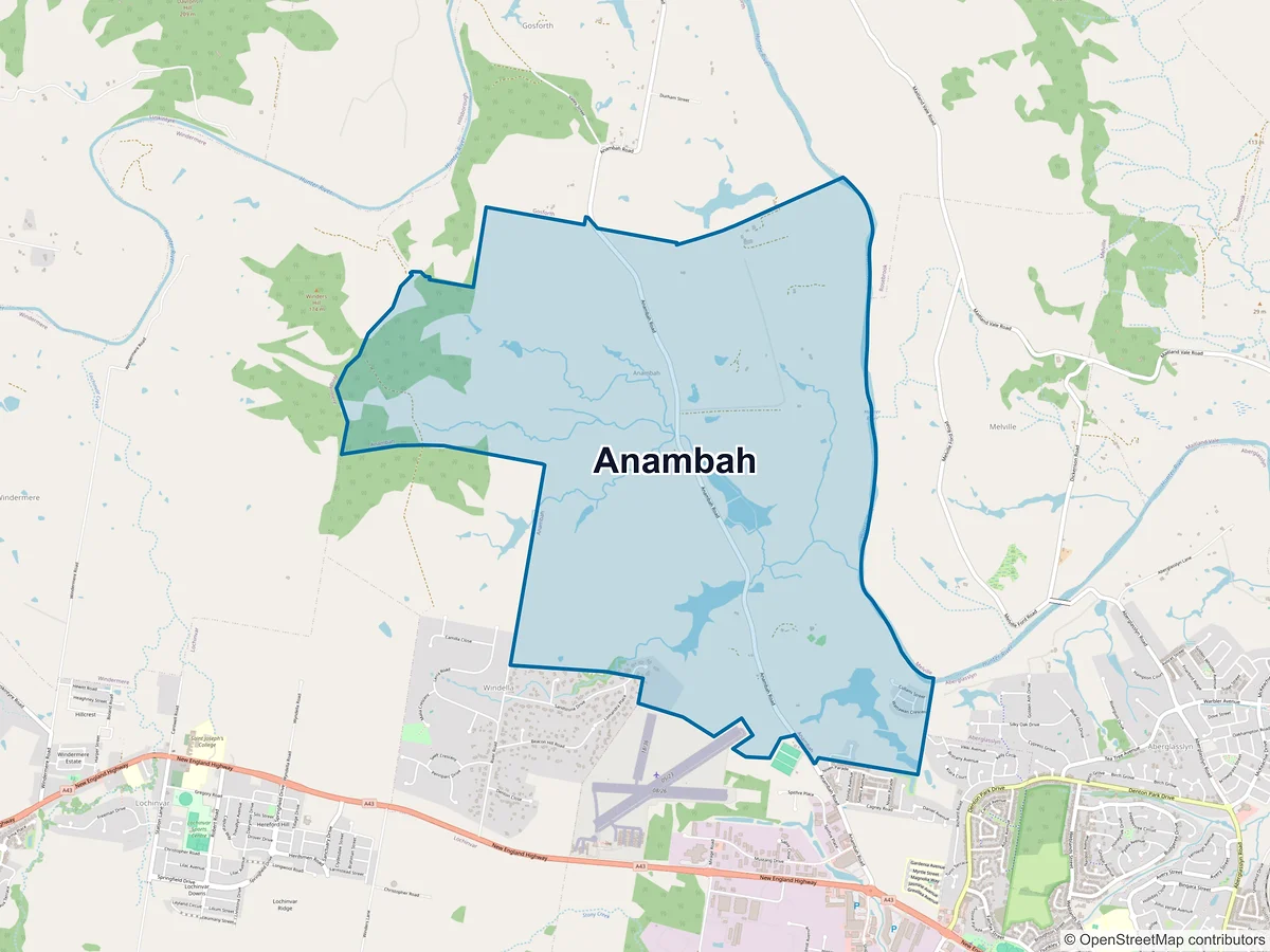 Map of Anambah, NSW, Australia