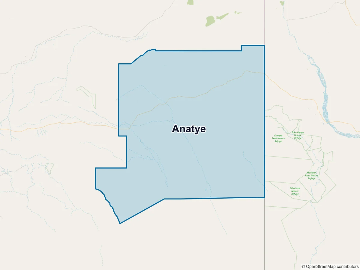 Map of Anatye, NT, Australia