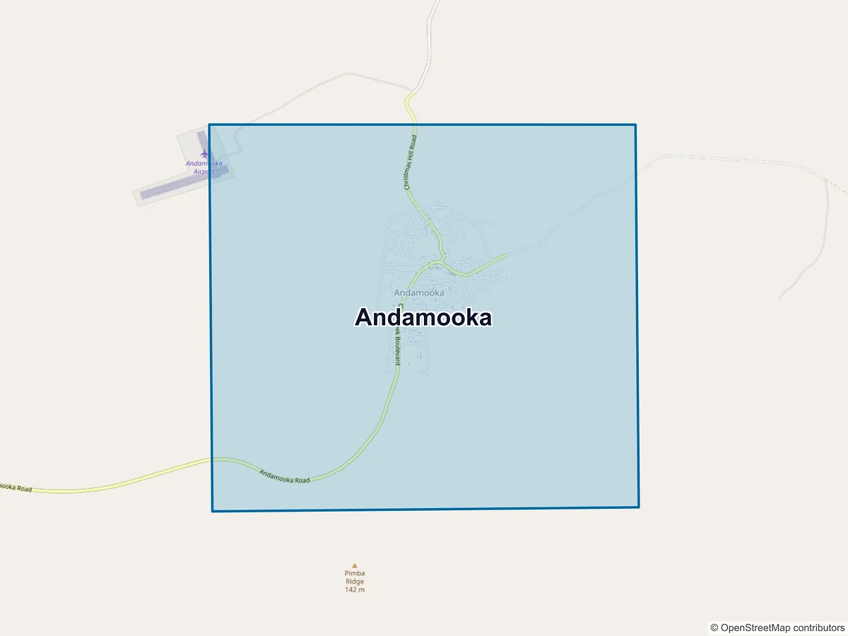 Map of Andamooka, SA, Australia