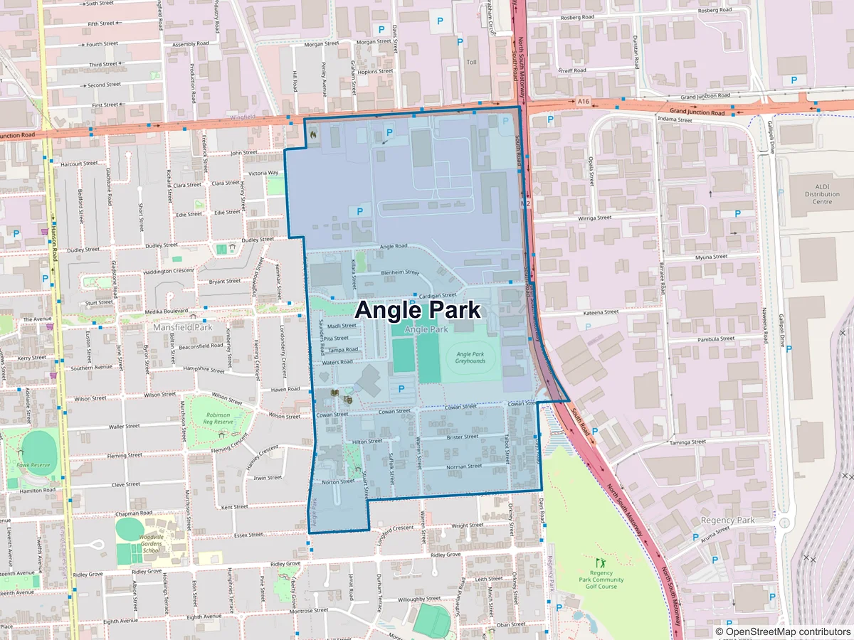 Map of Angle Park, SA, Australia