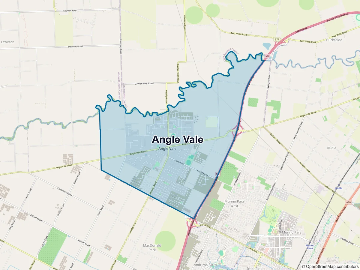 Map of Angle Vale, SA, Australia