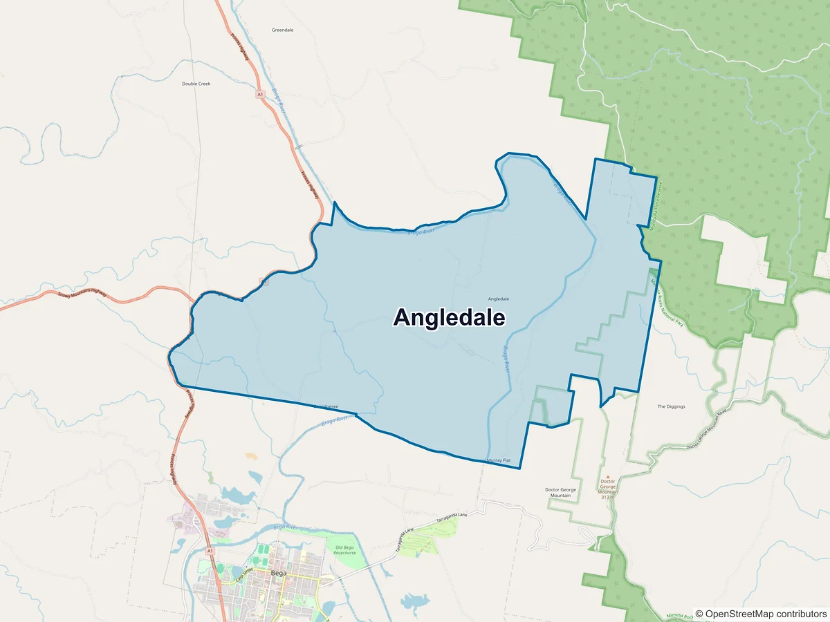 Map of Angledale, NSW, Australia