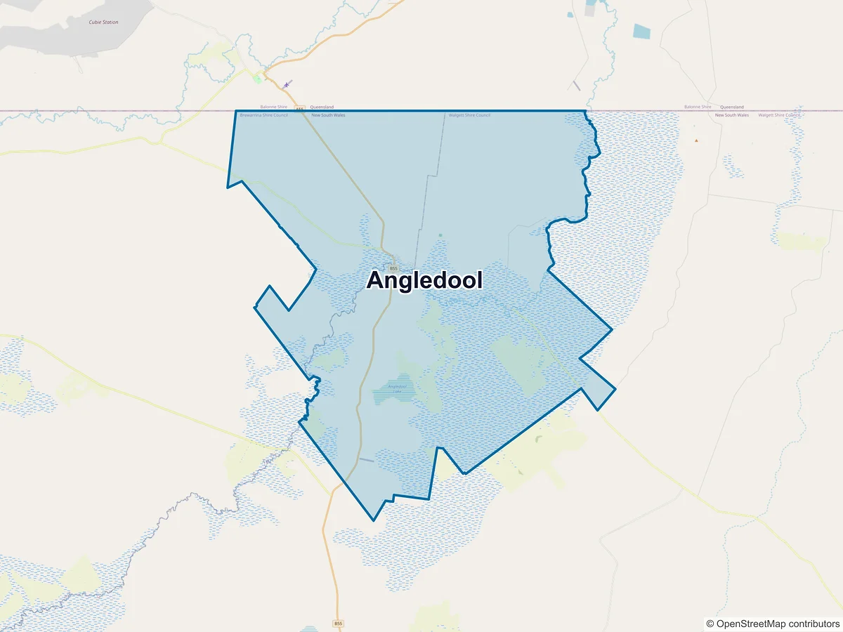 Map of Angledool, NSW, Australia