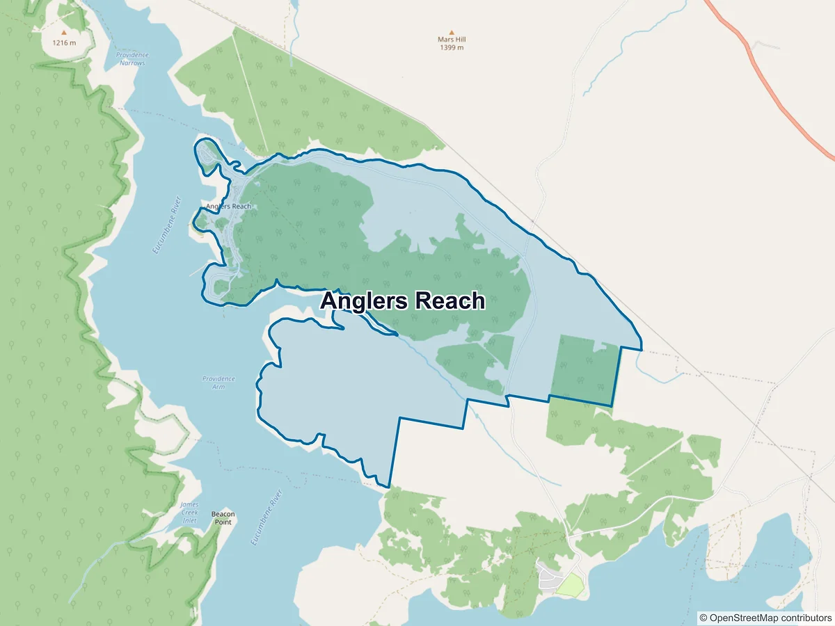 Map of Anglers Reach, NSW, Australia