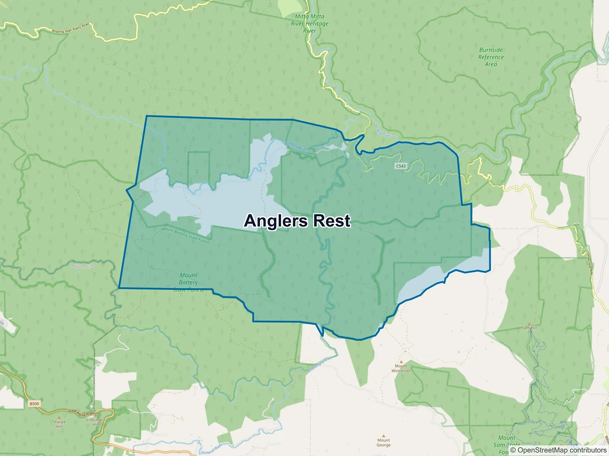 Map of Anglers Rest, VIC, Australia