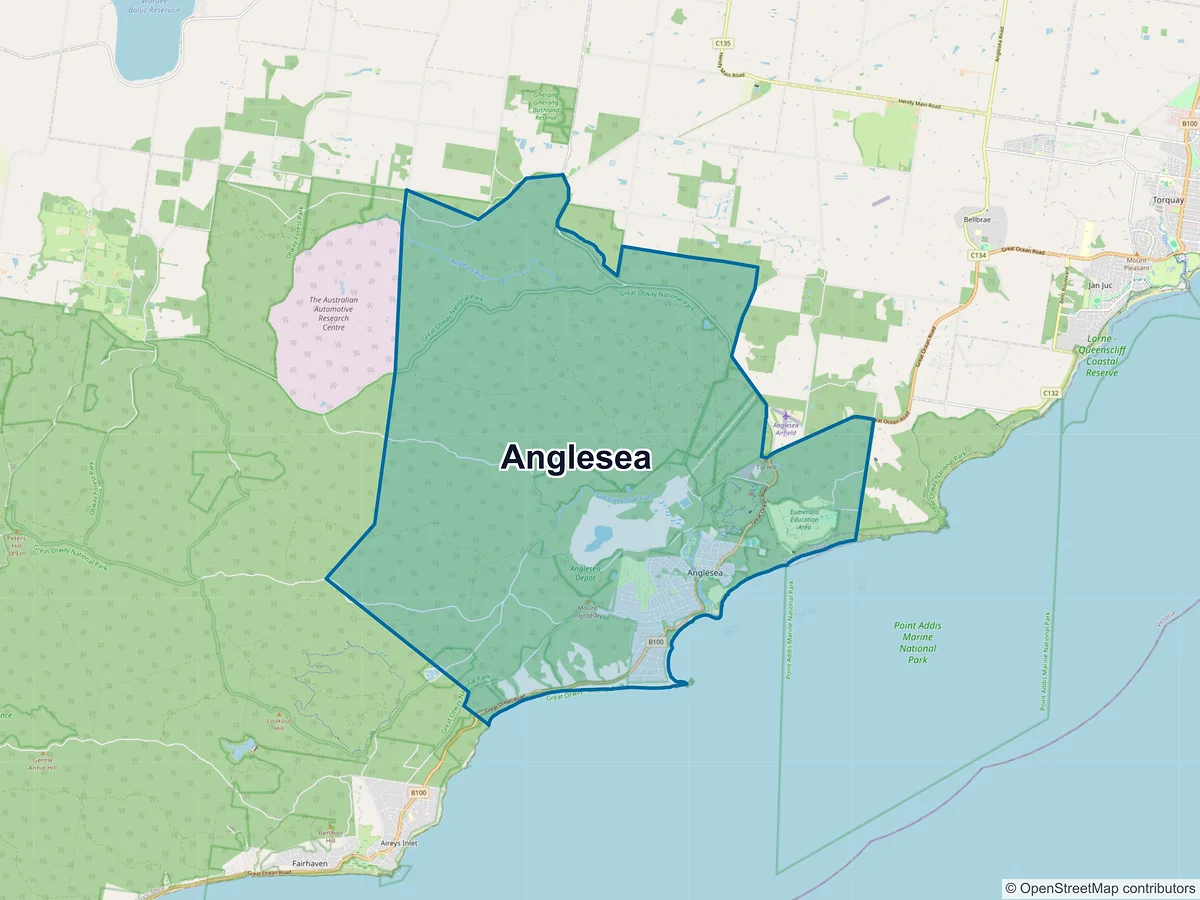 Map of Anglesea, VIC, Australia