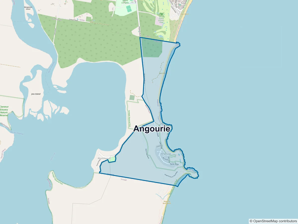 Map of Angourie, NSW, Australia
