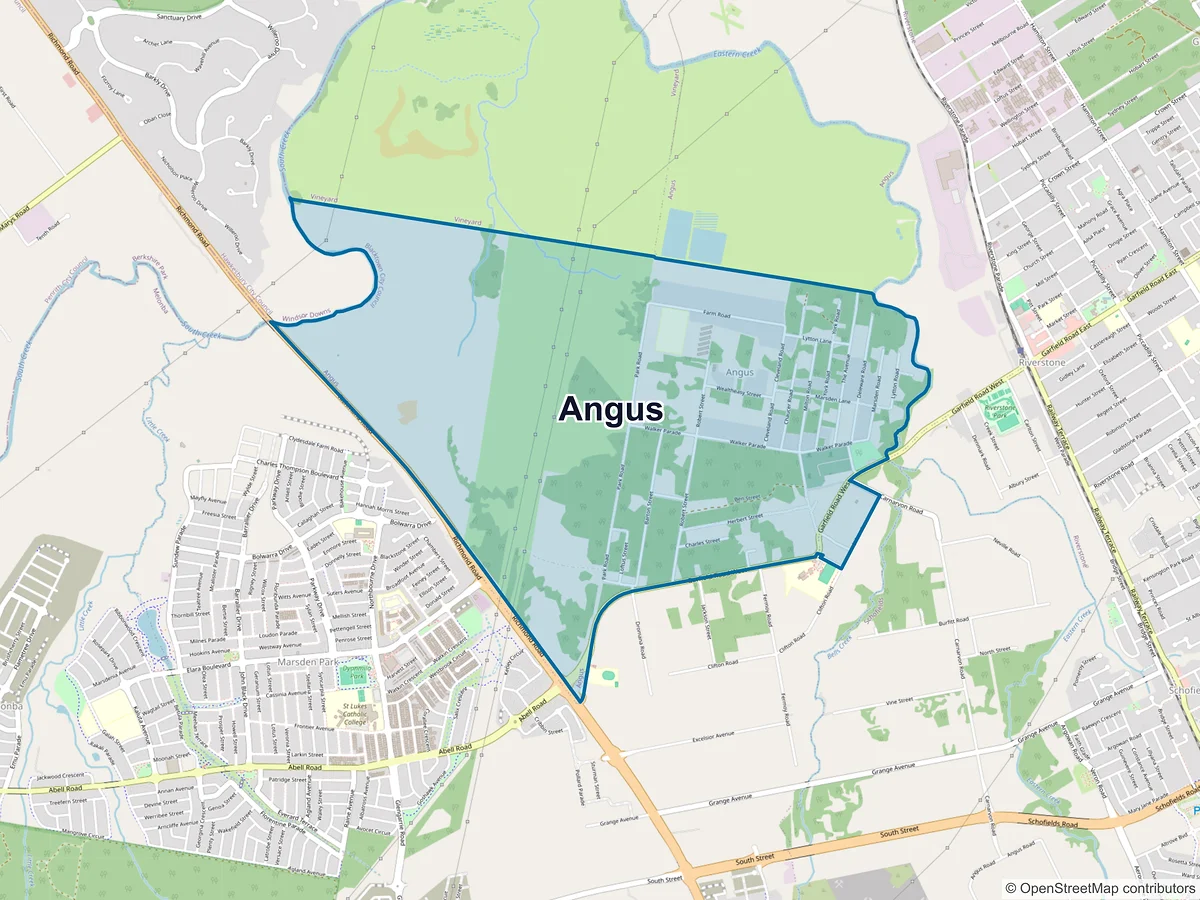 Map of Angus, NSW, Australia