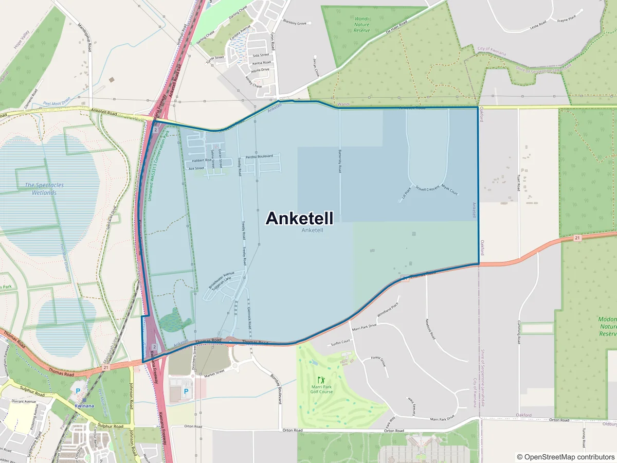 Map of Anketell, WA, Australia