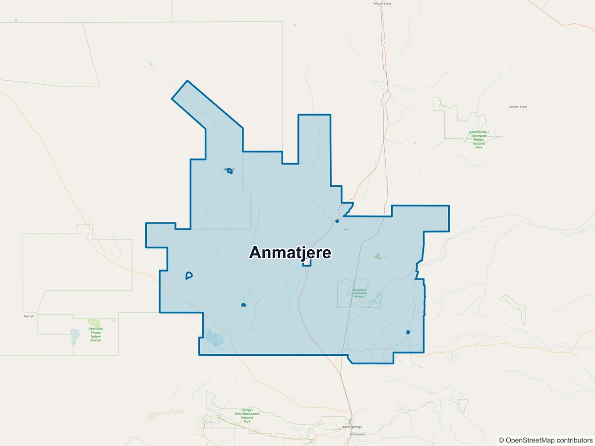 Map of Anmatjere, NT, Australia
