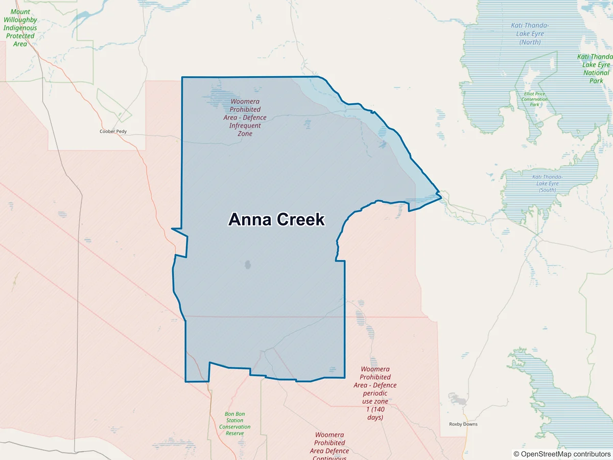 Map of Anna Creek, SA, Australia