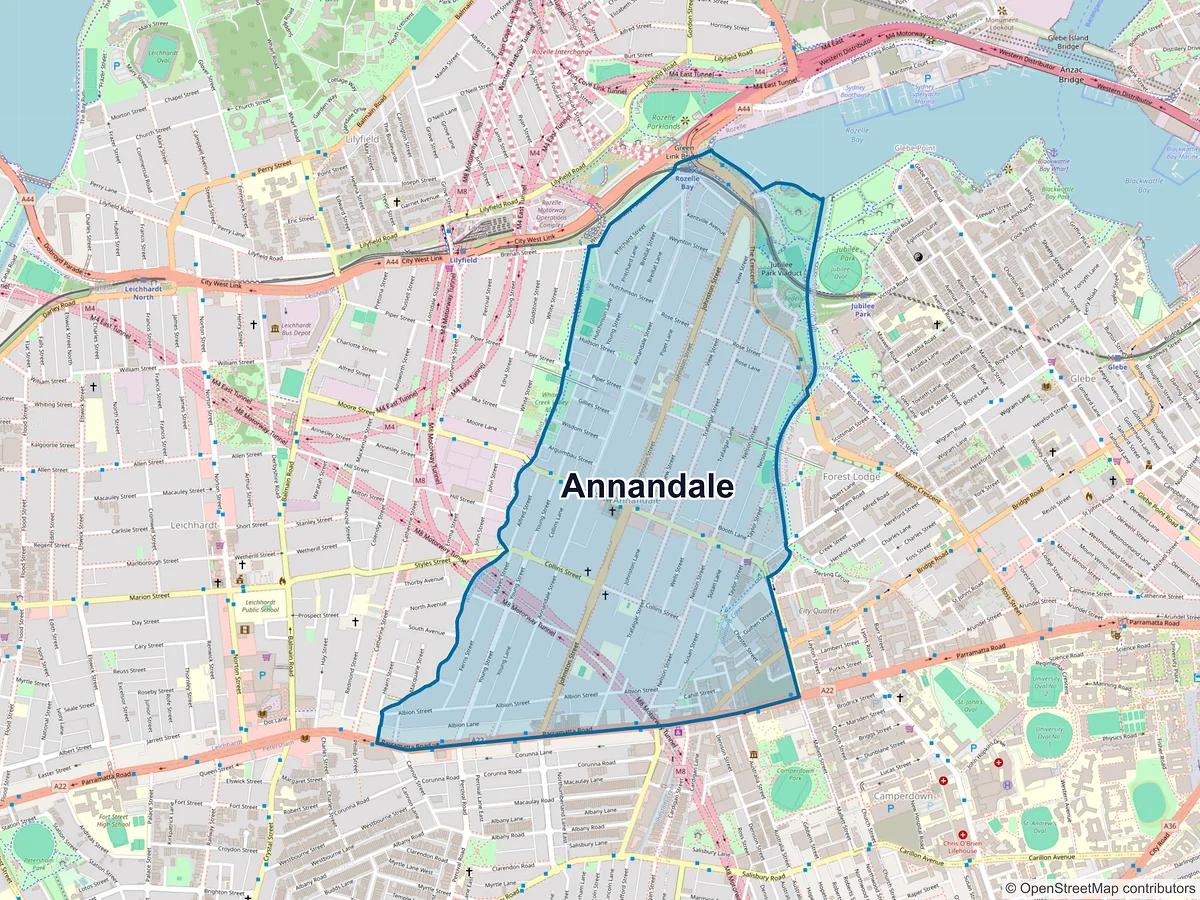 Map of Annandale, NSW, Australia
