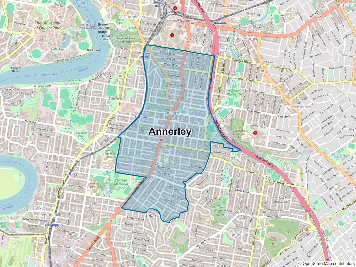 Map of Annerley, QLD, Australia