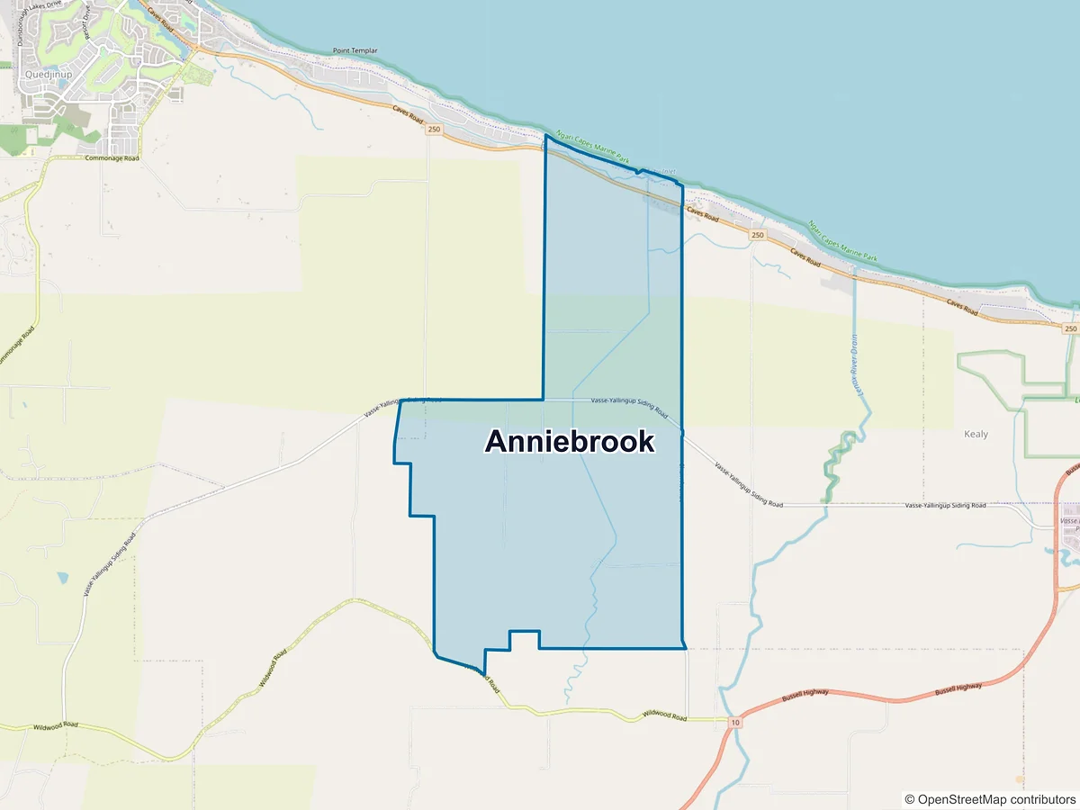 Map of Anniebrook, WA, Australia