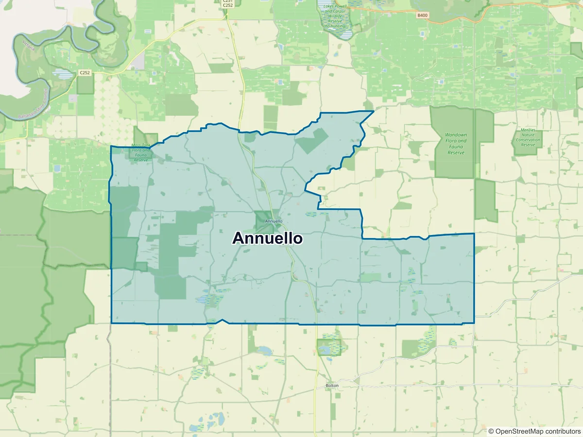 Map of Annuello, VIC, Australia