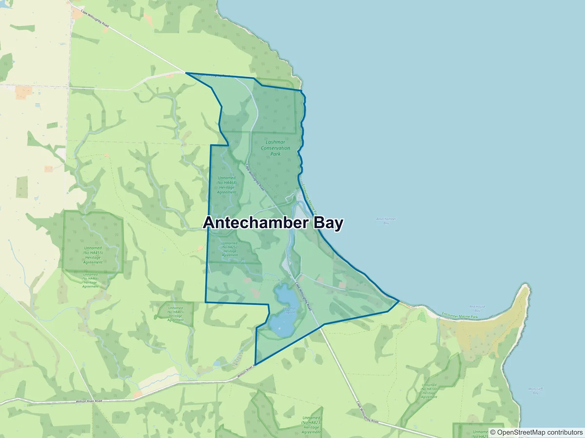 Map of Antechamber Bay, SA, Australia