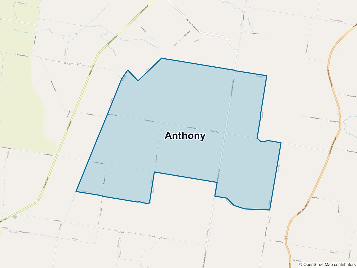Map of Anthony, QLD, Australia