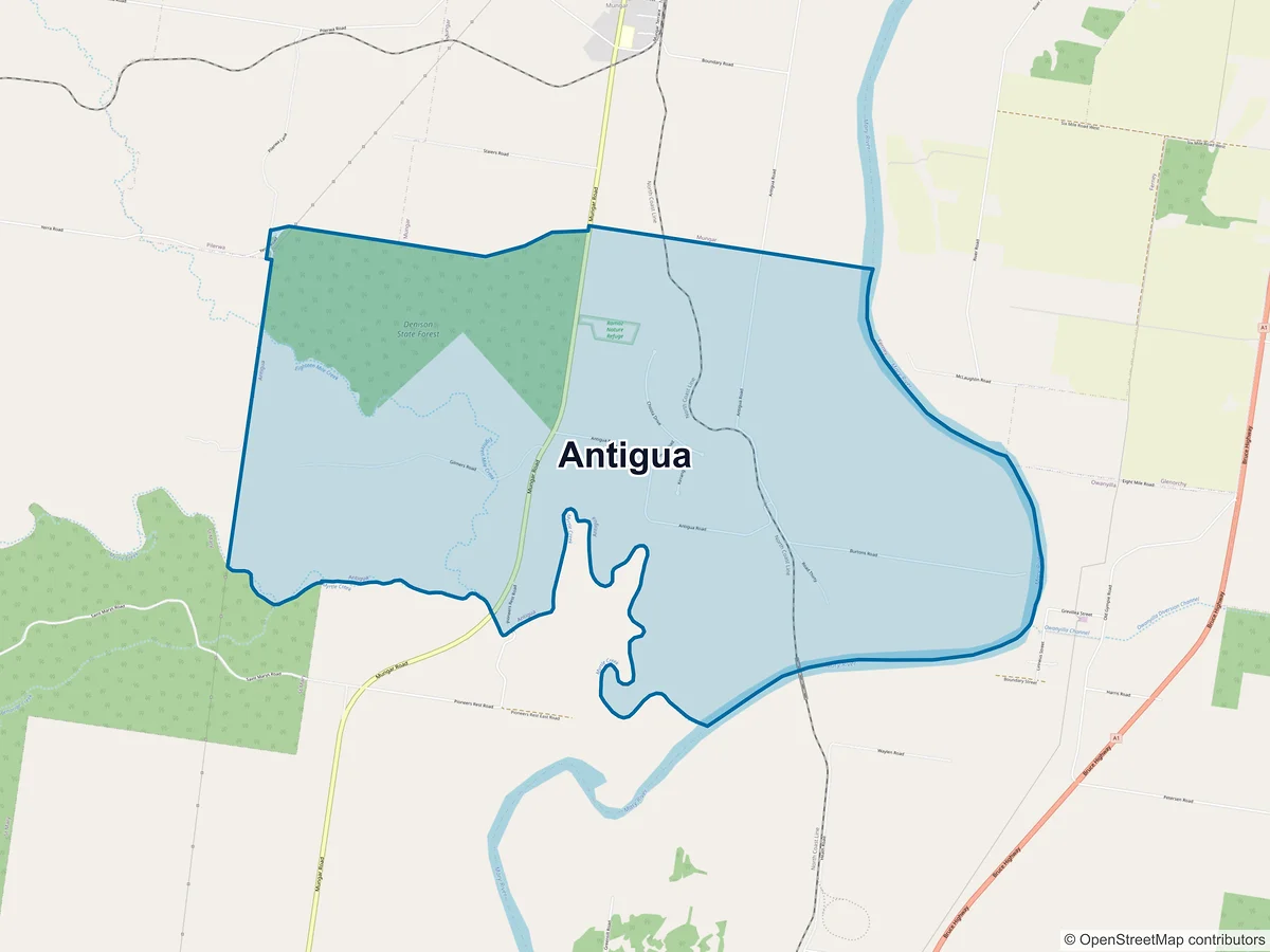 Map of Antigua, QLD, Australia