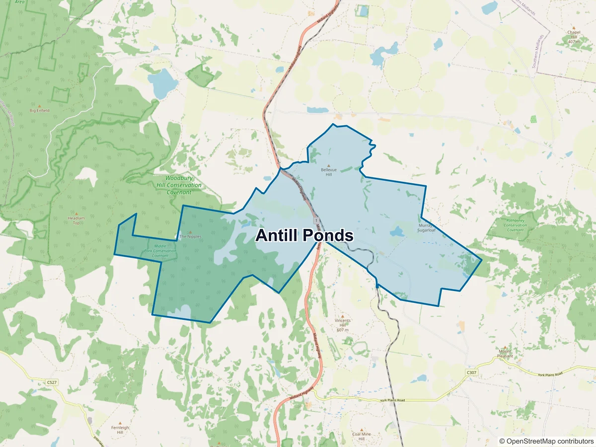 Map of Antill Ponds, TAS, Australia