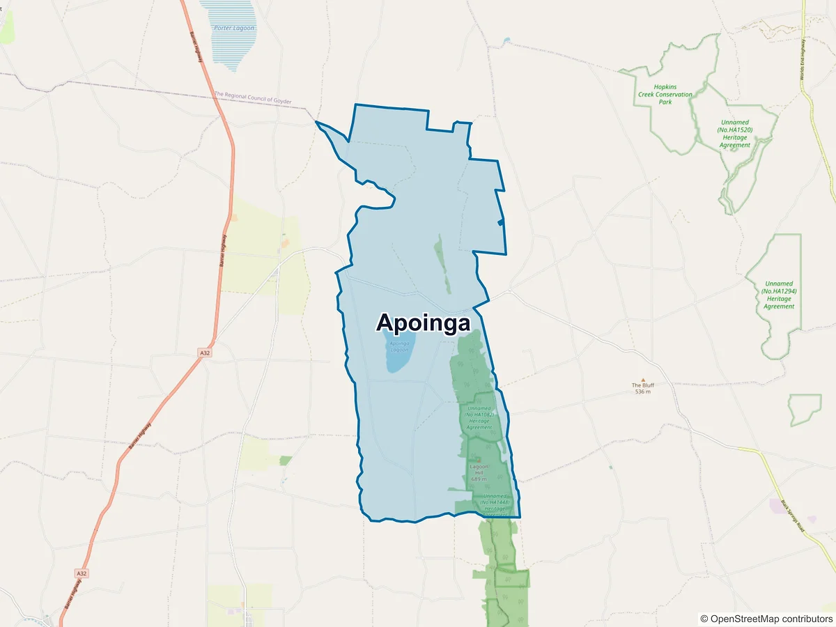 Map of Apoinga, SA, Australia
