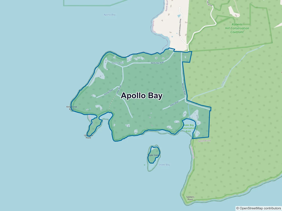 Map of Apollo Bay, TAS, Australia