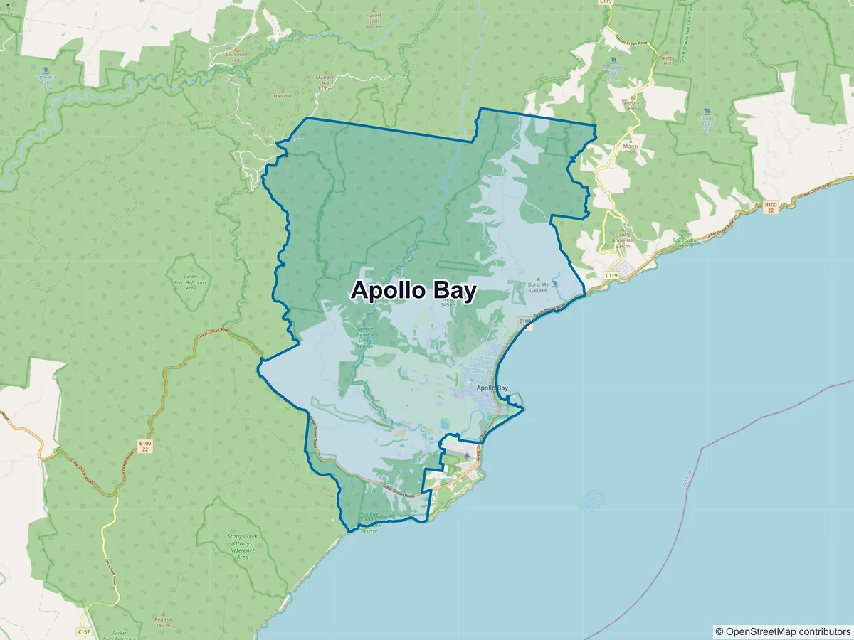 Map of Apollo Bay, VIC, Australia