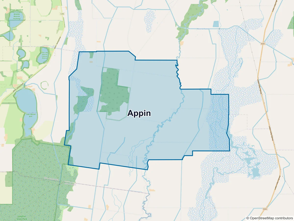 Map of Appin, VIC, Australia