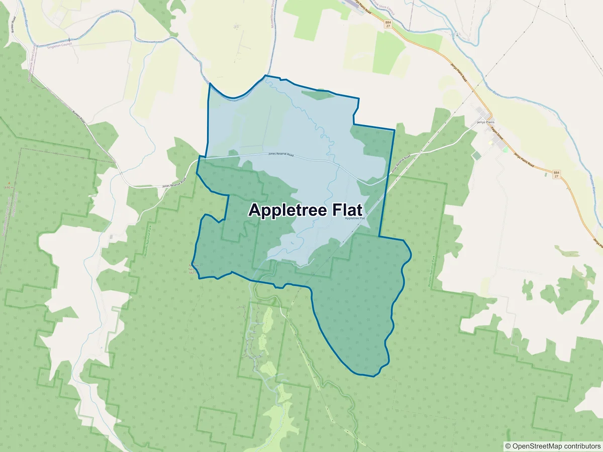 Map of Appletree Flat, NSW, Australia