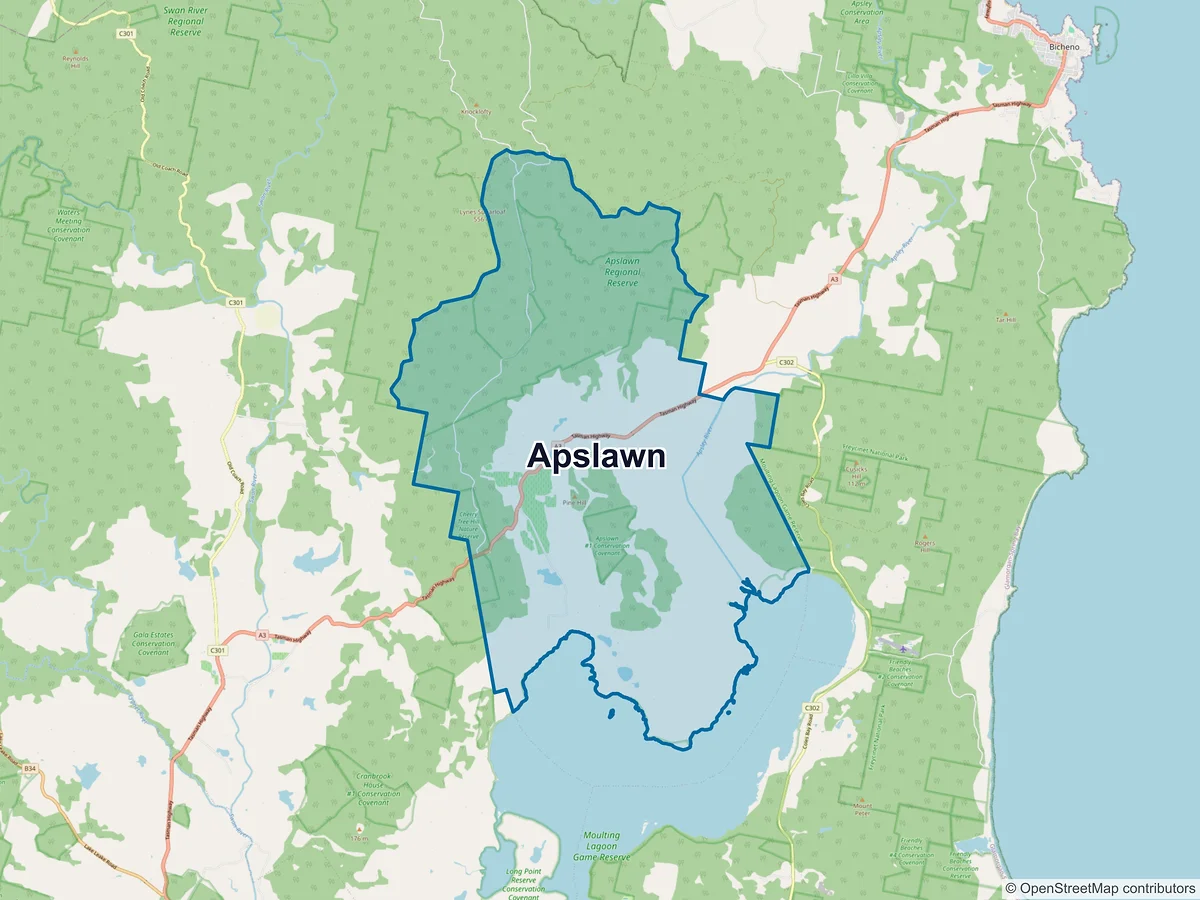 Map of Apslawn, TAS, Australia