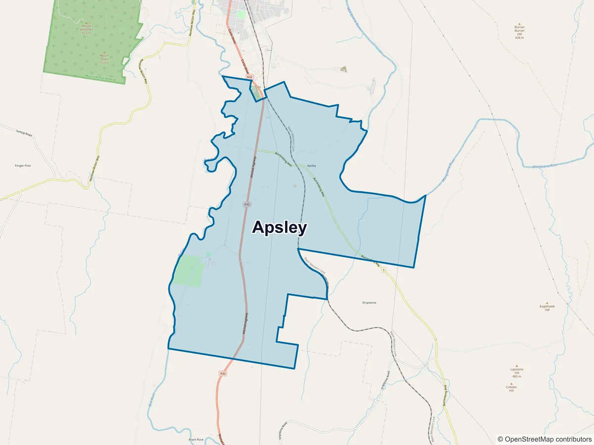 Map of Apsley, NSW, Australia