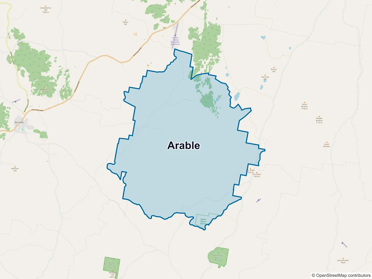 Map of Arable, NSW, Australia
